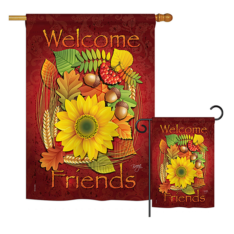 Double Sided Polyester Thanksgiving Flag Set
