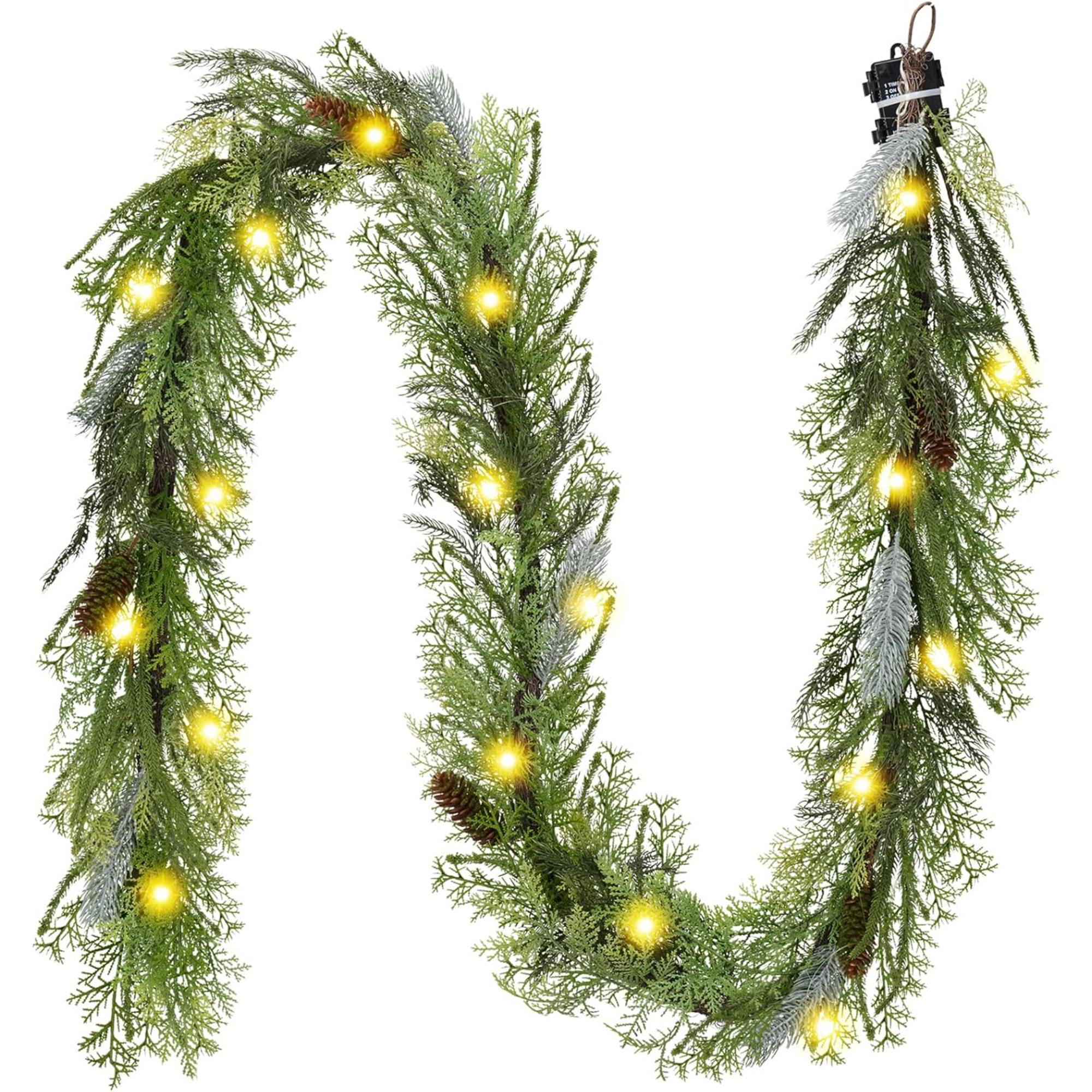 The Holiday Aisle® Christmas Garland With Lights, Prelit 9Ft Lighted ...
