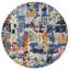 Wool Abstract Area Rug in Blue-529134435