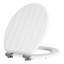 Soft Close Toilet Seat, Universal Toilet Seat O-shaped Wooden with Stainless Steel Hinges, Quick Release, Easy Cleaning, Striped Texture, MDF-895466348