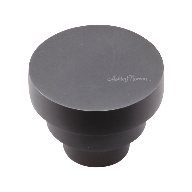Bouton d'armoire rond, Frotté à l'huile foncée, 1 1/4"