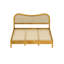 Lit plateforme en bois Boho avec tête de lit courbée en rotin-186585097-186585332