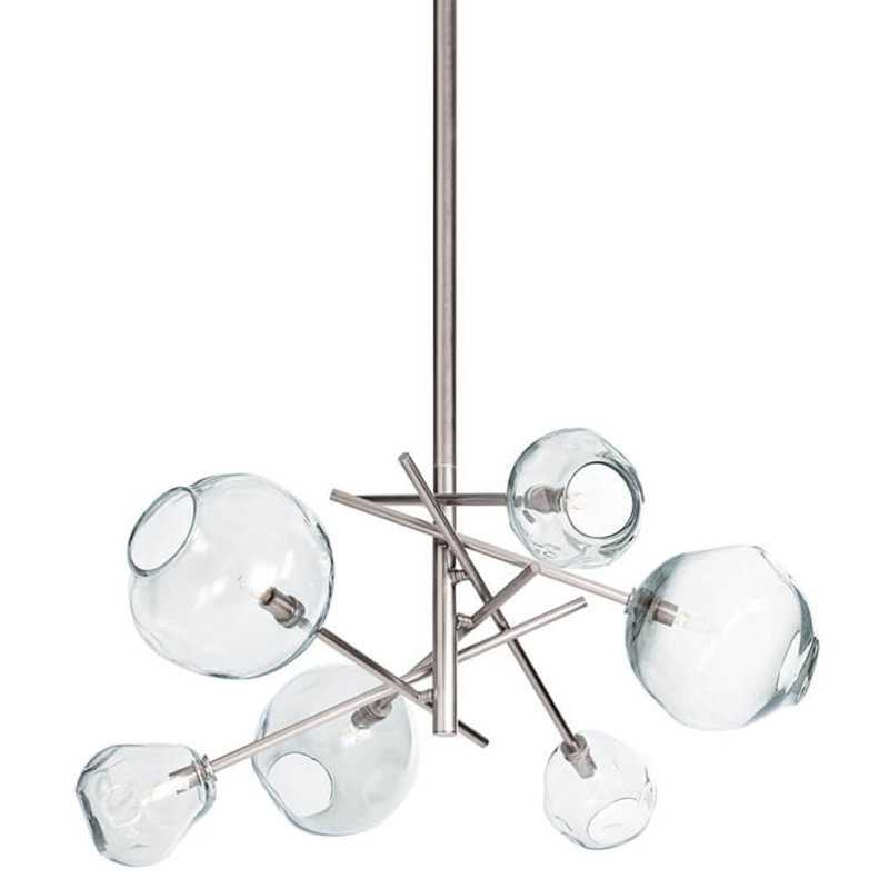 Molten Chandelier, Polished Nickel