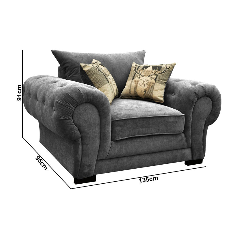 Franciscan Upholstered Armchair, Dark Grey