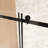 1/4 " 6 Mm  Clear Tempered Glass Single Sliding Shower Door 56 - 60 "W X 76" H, Film, Stainless Steel Handle, Square Tube Track, Matte Black For Bathroom In Black, With Track And Film