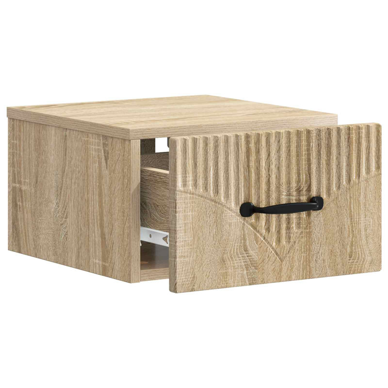 34.5cm W Manufactured Wood Bedside Table, Sonoma Oak