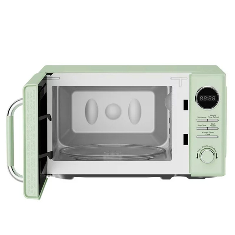 Mint Green Retro Small Countertop Microwave with Touch Controls