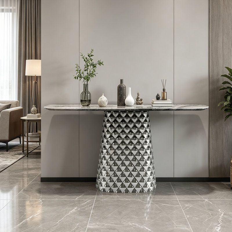 Console Italian Light Luxury, H 33,5 po x l 39,4 po x P 15 po