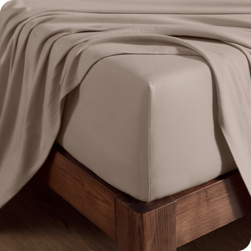 Taupe Twin XL Organic Cotton Jersey Deep Pocket Sheet Set