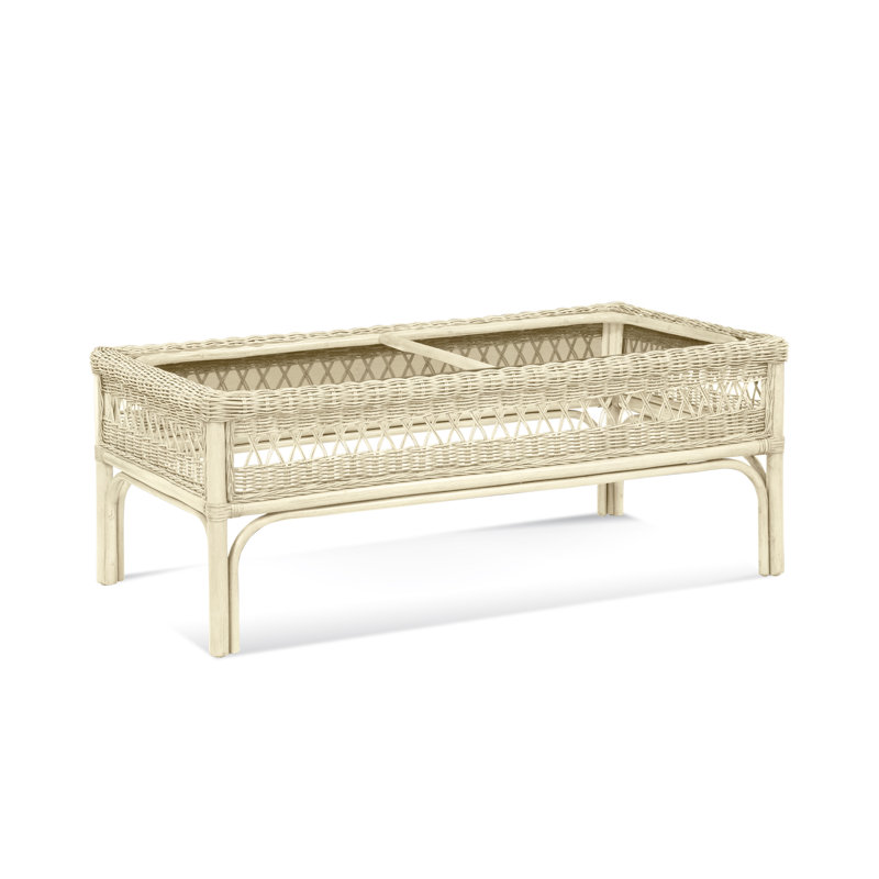 Nassau Glass Coffee Table, Bisque