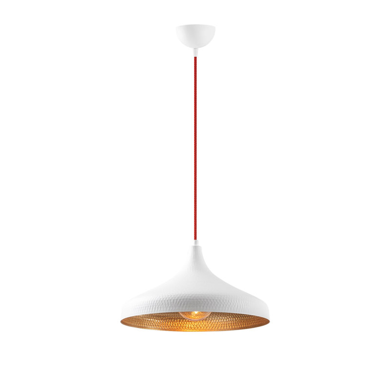 Lustre de style scandinave, structure en métal blanc et rouge, 14,2 po x 14,2 po x 46,5 po | Hauteur réglable, douille E27 de 40 W maximum | Conception élégante pour les salles à manger et les espaces de vie modernes, IP20, luminaire parfait