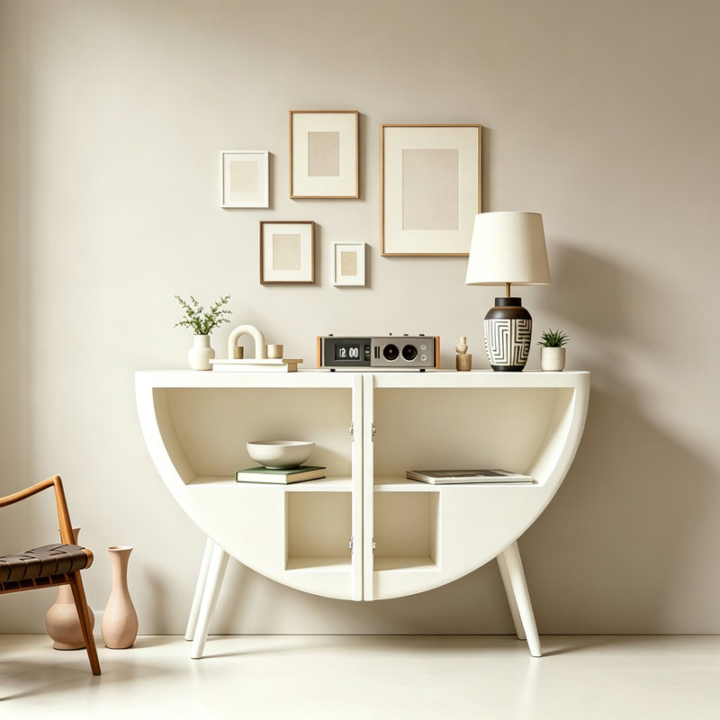 Modern Painted White Solid Wood Sideboard