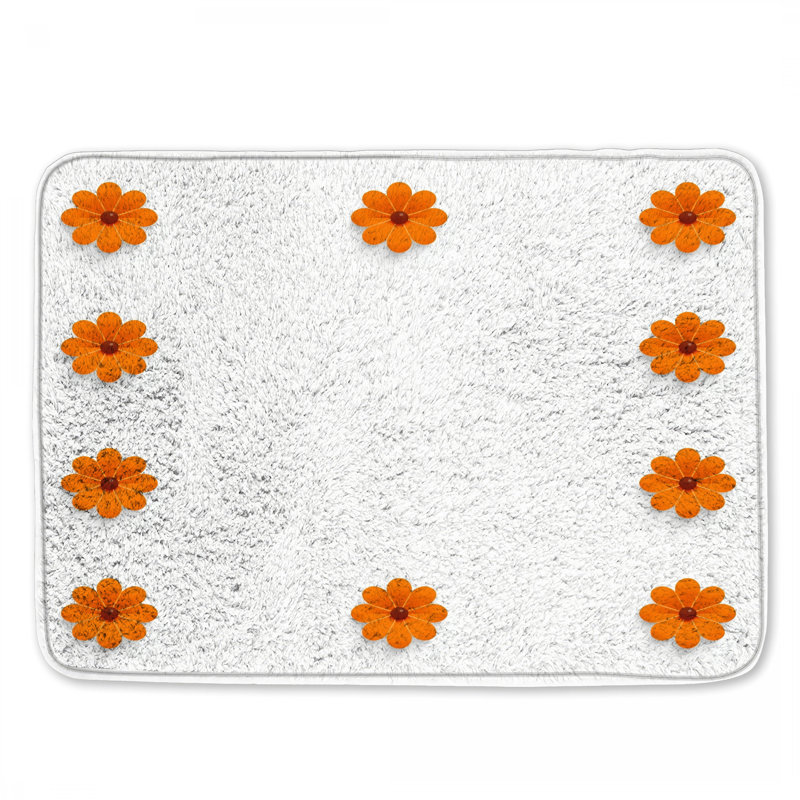 Tapis de bain orange, L 34 po x L 21 po