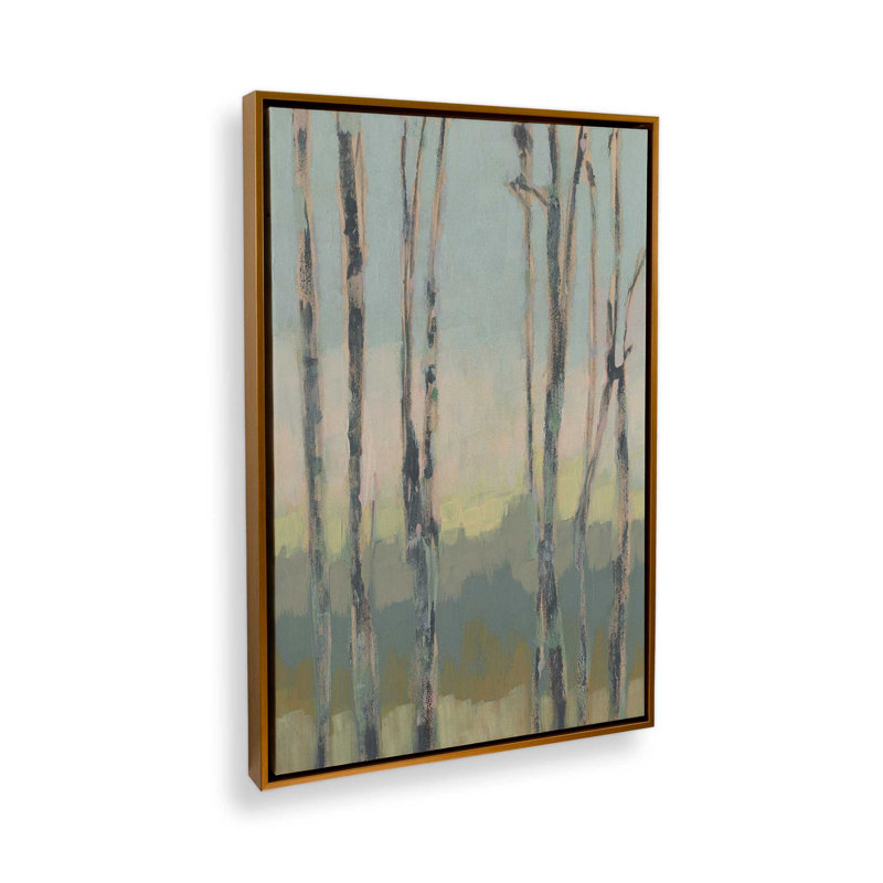 Gentle Light Between Trees II Canvas Print in a Frame, 18.75" H x 12.75" W, Polished Gold