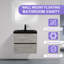 24 po Meuble-lavabo mural flottant avec comptoir simple en quartz noir gris-2126652698