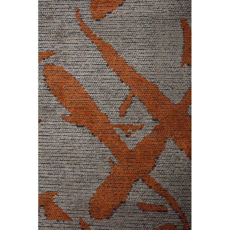 Rapture Orange/Gray Abstract Luxury Area Rug, Rectangle 7'10" x 11'2"