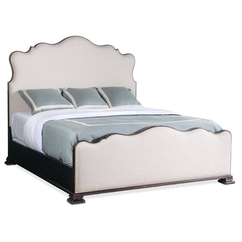 Charleston California King Beige Linen Upholstered Bed