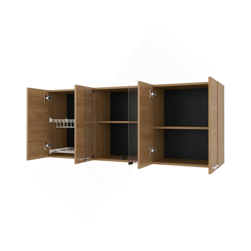 Armoire murale de cuisine en mélamine avec 4 portes et rangement