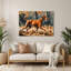 Chiens Vizsla, art mural en métal brun-20206111
