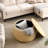 Round Storage Ottoman, 2 In 1 Function, Work As End Table And Ottoman, End Table