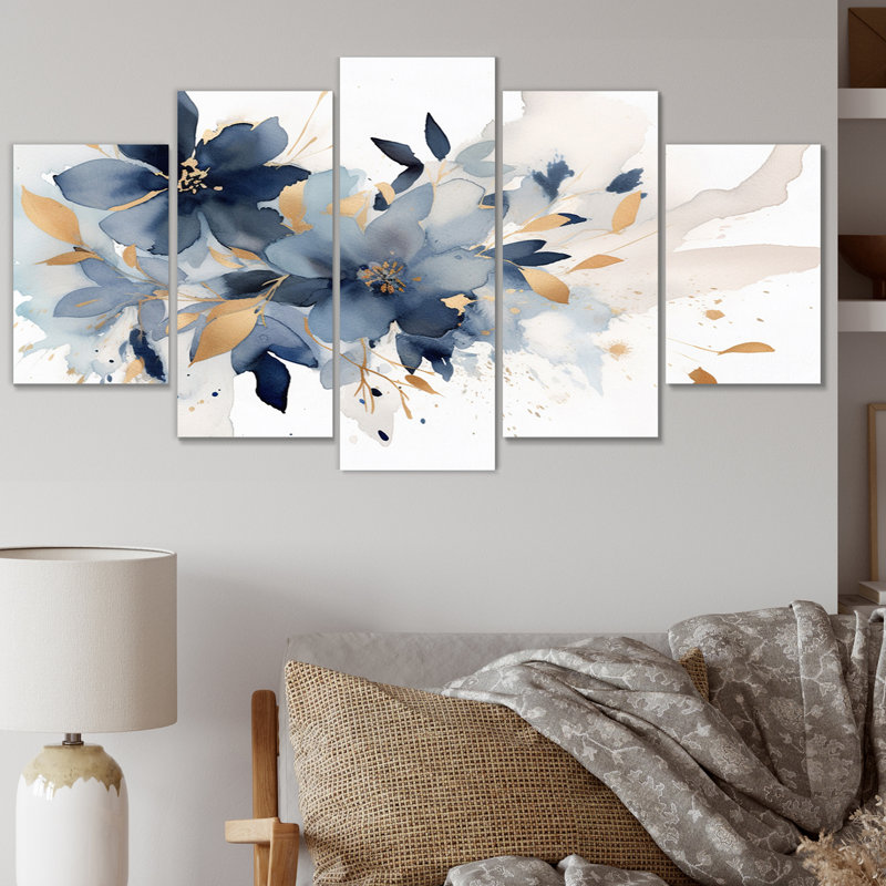 Purple Lilacs Fragrant Blossoms I - Floral Wall Decor Set Metal