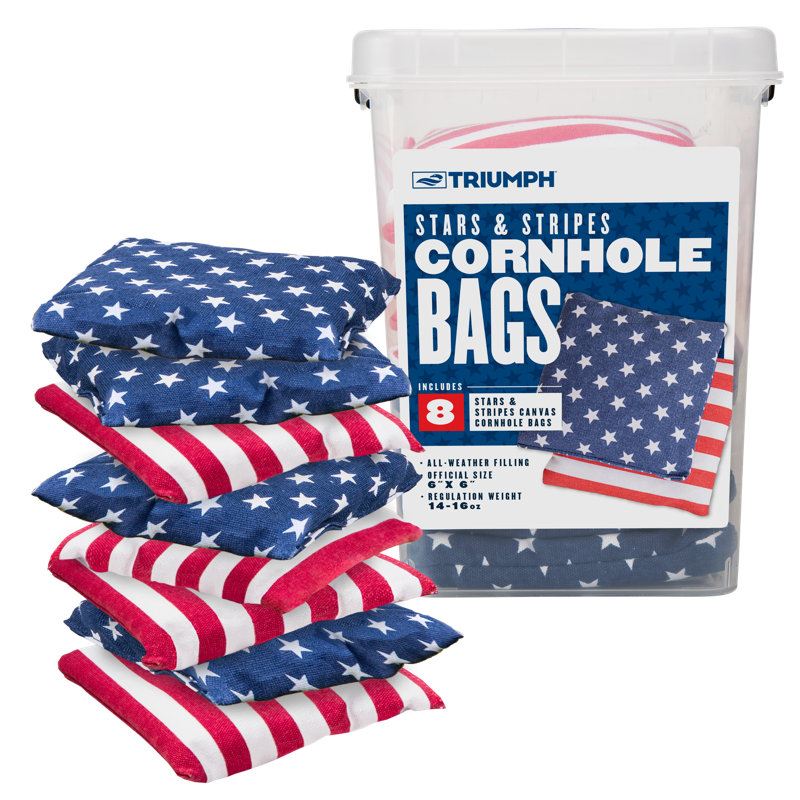 6 x 6 sacs de cornhole en plastique avec étui de transport