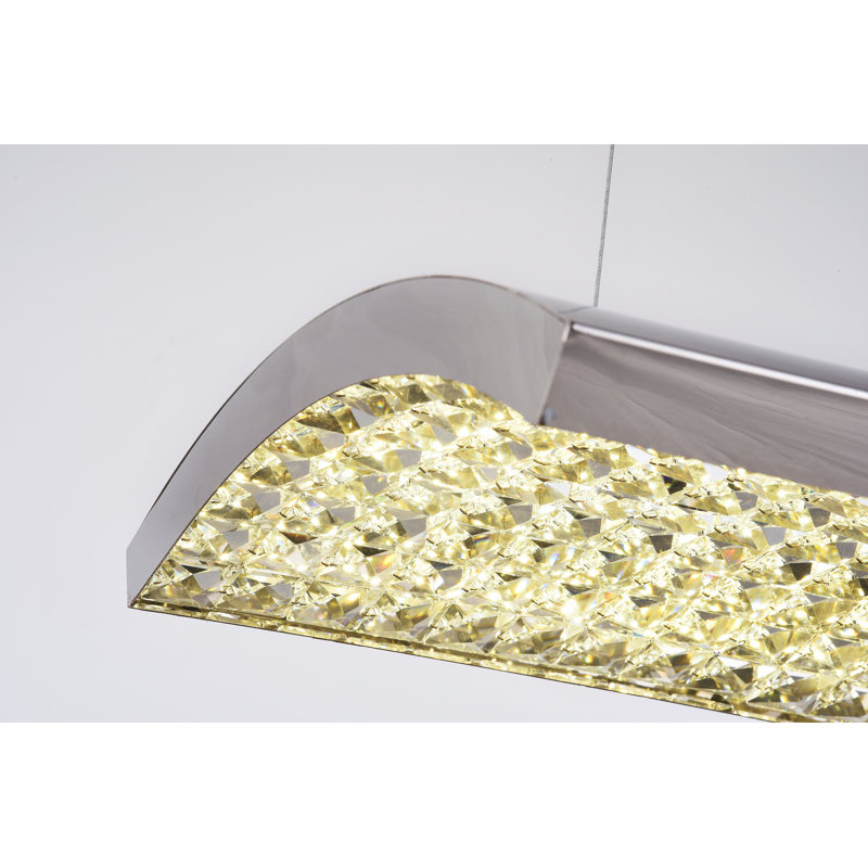 Luminaire suspendu transitionnel en cristal DEL