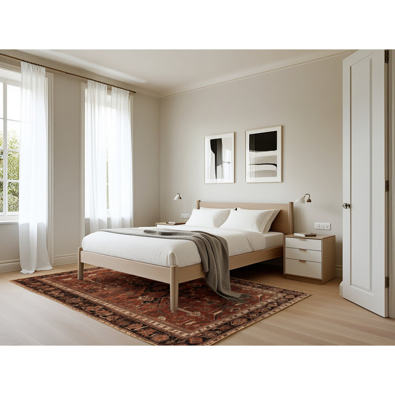 Tapis brun lavable à la machine, Rectangle 5 pi x 7 pi