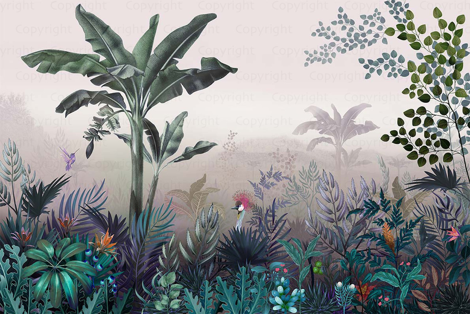 Bayou Breeze Exotic Jungle Scene Tropical Foliagewallpaper Mural | Wayfair