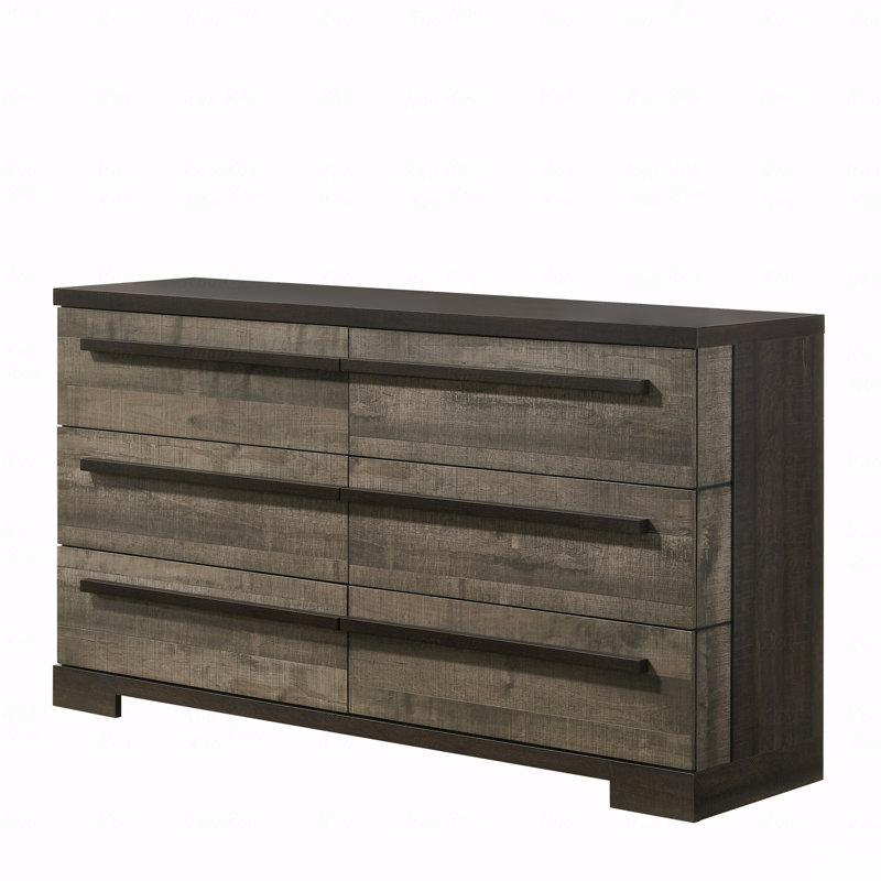 Mobilier de chambre à coucher en bois avec finition ébène gris, Gris