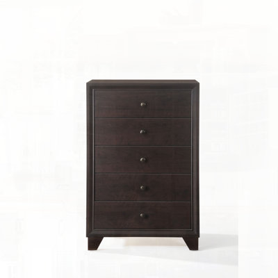 Commode de rangement de chambre à coucher à finition espresso