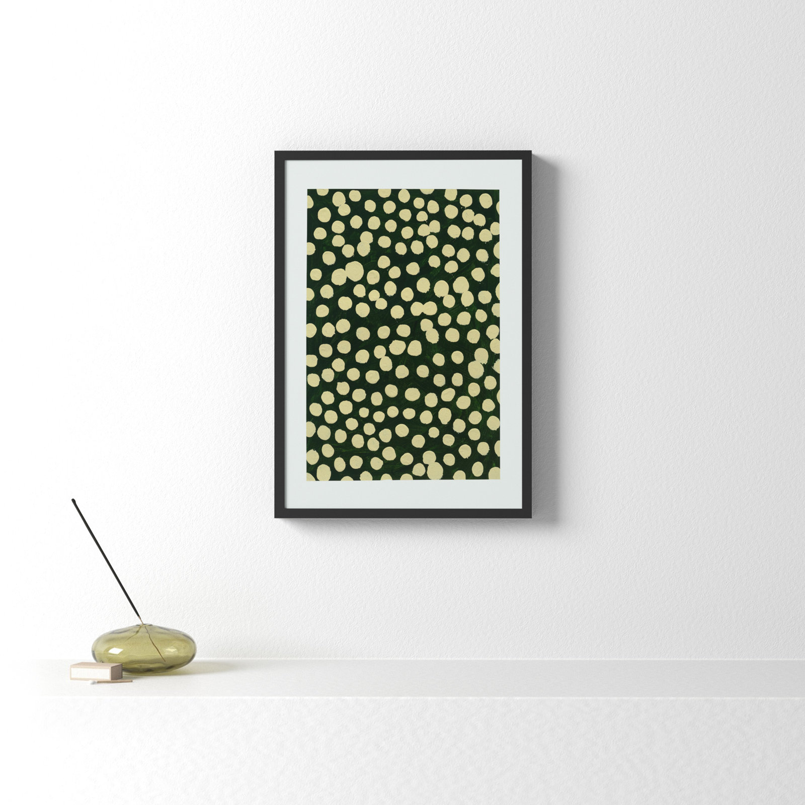 Lichen On Winter Green by Michela Sorrentino, Black, 20" H x 14" W x 1.25" D
