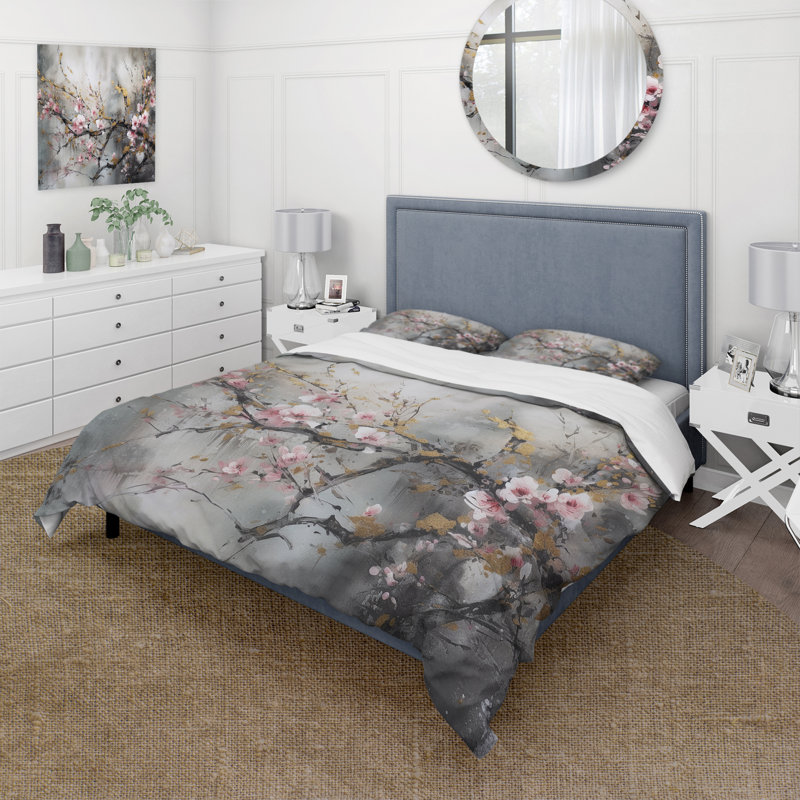 Ensemble de housse de couette en microfibre / polyester Pink Orchid, Housse de couette simple + 1 taie décorative stan