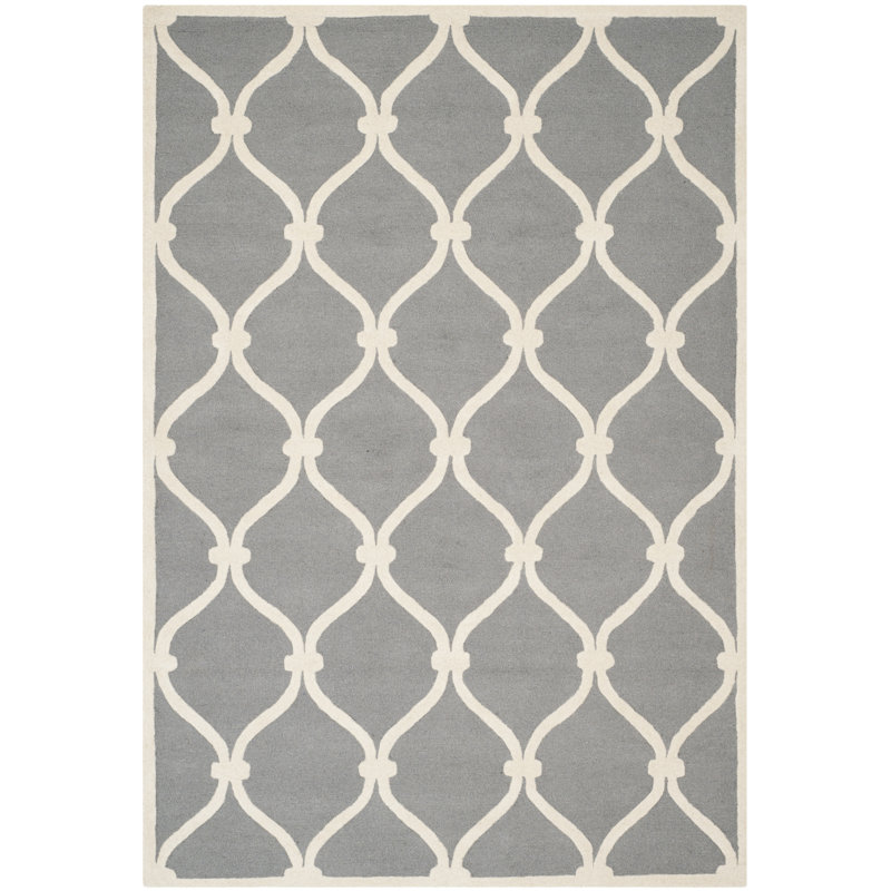 Cannen Hand Tufted Wool Geometric Rug, Rectangle 6' x 9'