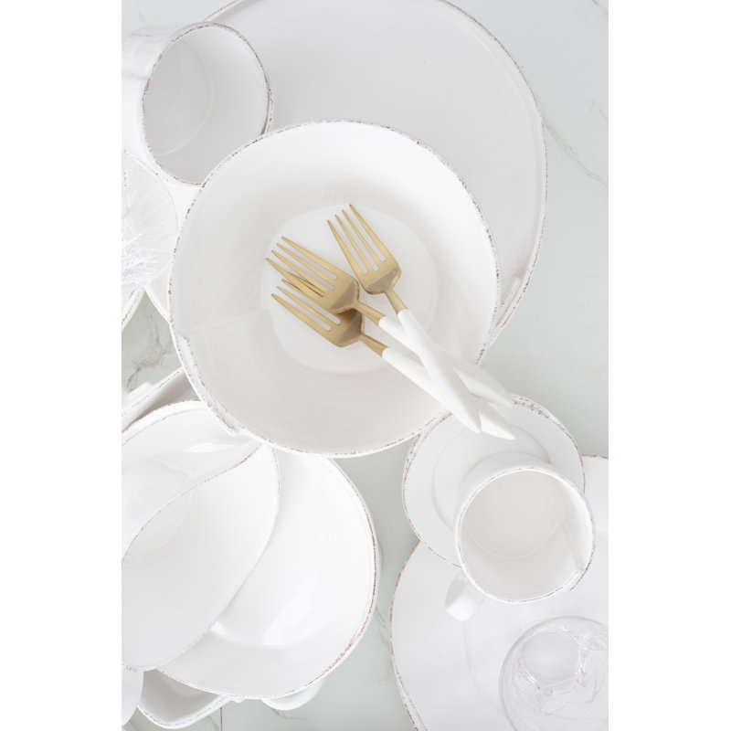 Ares 5 - Piece Stainless Steel Flatware Set - Service for 1, Silver/Light Gray