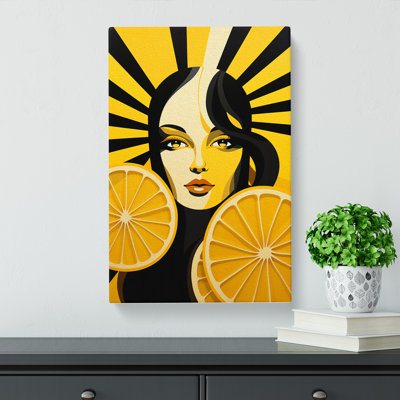 Sliced Lemon Deco - Wrapped Canvas