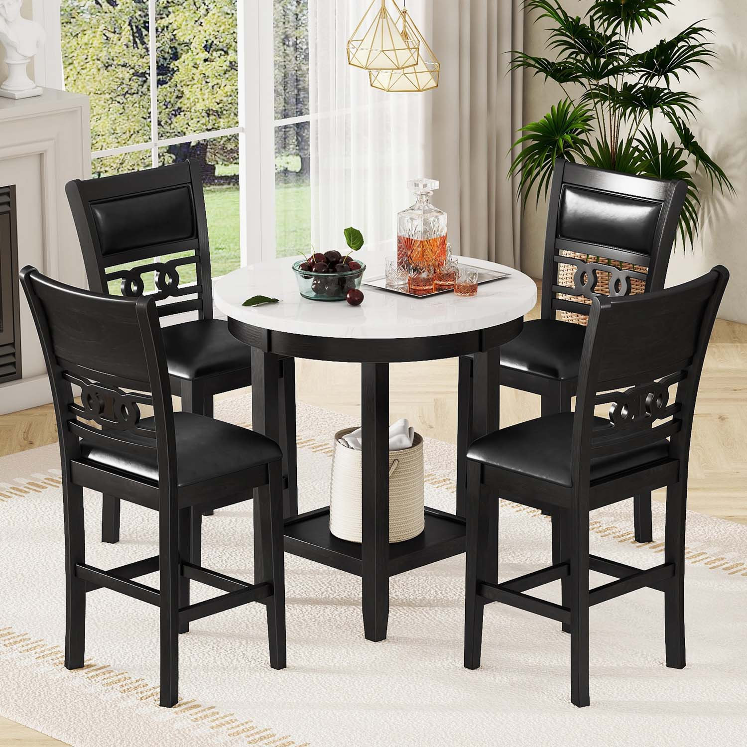 Red Barrel Studio 5-piece Dining Table Set with One Dining Table and ...