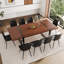 Ensemble de table de salle à manger en bois 87 po avec chaise rembourrée en cuir PU-115951175-116180686