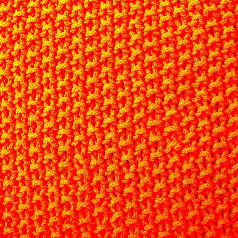Pouf en coton 20 x 20 x 16, Coton orange