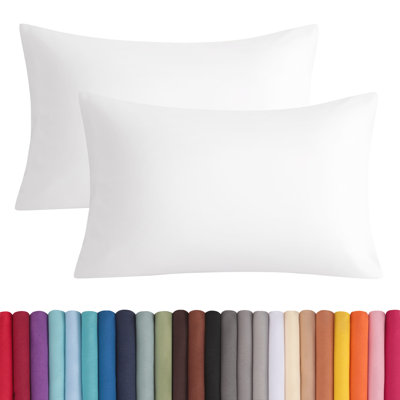 Brushed Microfiber Pillowcases with Envelope Closure, All Season Comfortable Pillow Covers, 2 Pack
