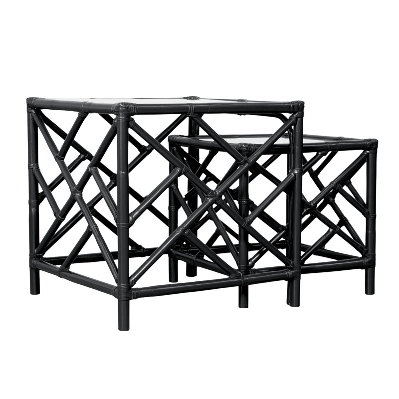 Tables gigognes Chippendale, Noir
