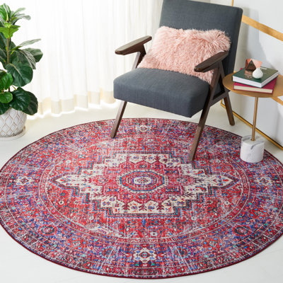 Tapis oriental rouge et bleu