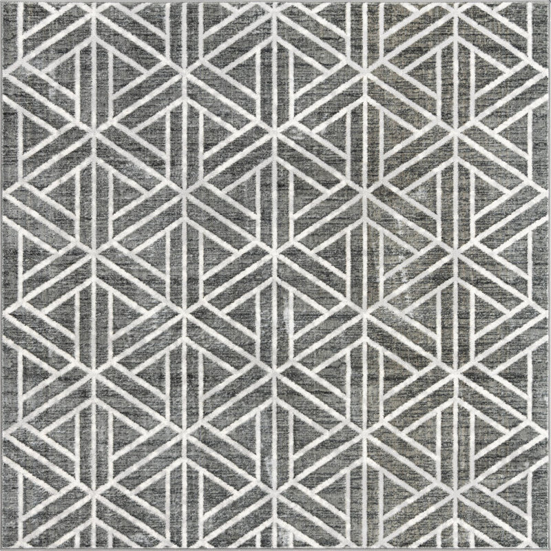 Eshin Geometric Indoor Rug, Square 7'