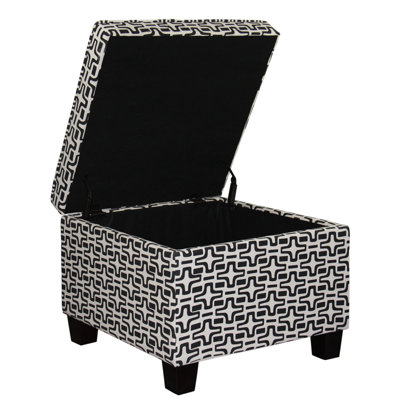 18" Tall Brown Geometric Star Print , Soft Cushion Experience, Fabric Accent, 25.41 Lb Product Weight Storage Elegant Feature Style, Wood Base, 25.1" Width