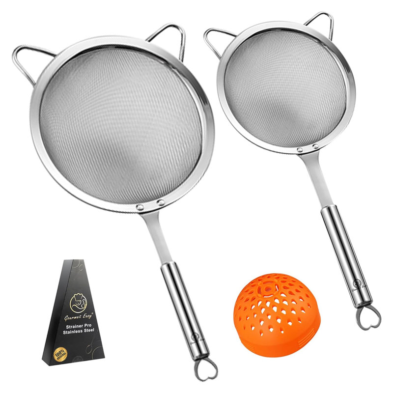 Gourmet Easy 2 - Piece Stainless Steel Strainer Set, Silver