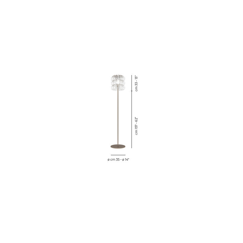 Ecos Striped 35 Floor Lamp, Matte Bronze, Crystal Striped Glass