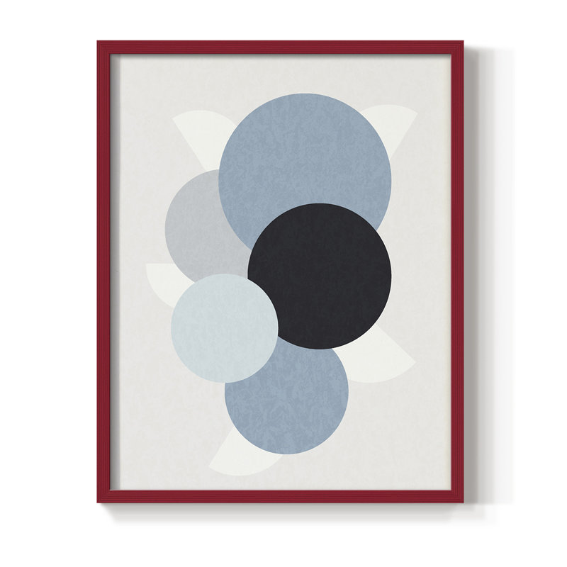 Impression encadrée Shapely Blues II - bois massif, H 10 po x l 8 po, Cadre simple rouge