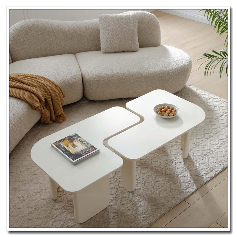 Ensemble de tables basses 2 pièces, Blanc