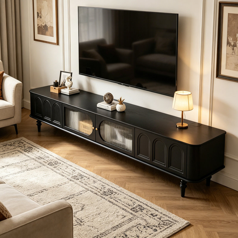 Console télé de style rétro avec rangement