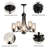 5-Light 21.25" Wagon Wheel Chandelier with Glass Shade